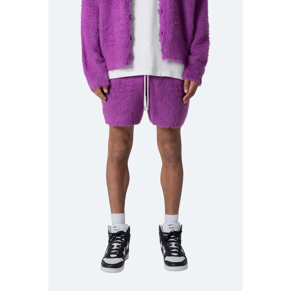 mnml Fuzzy Sweatshorts - Purple Size SPurple / S